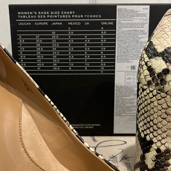 Banana Republic Women’s High Heel Shoe. Snake Print Design. All Leather. New - Picture 16 of 17